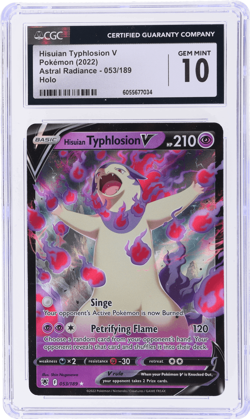 2022 Pokemon Sword and Shield Astral Radiance Hisuian Typhlosion V #53 CGC 10 - Image 1