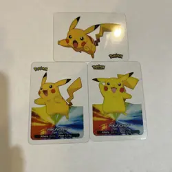 Pikachu Vintage Pokemon Lamincards Edibas 2006 Set Of 3 - Image 1