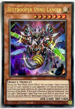 DAMA-EN087 Beetrooper Sting Lancer - Ultra Rare 1st Edition Near Mint YuGiOh - Image 1