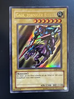 Gaia, zorniger Ritter LOB-G004 Holo Ultra Rare YuGiOh 1996 Near Mint Deutsch - Image 1