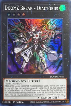 YuGiOh Doom of Dimensions DoomZ Break - Diactorus Super Rare DOOD-EN046 - Image 1