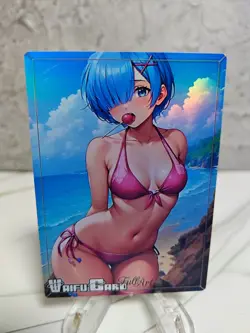 Rem Zero Trading Card Waifu Goddess Story Anime Girl holo Karte Manga Full Art - Image 1