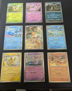 Pokemon TCG Prismatic Eeveelution Lot | 8 Cards Set Holo Rare W/ Eevee Promo |NM - Image 1
