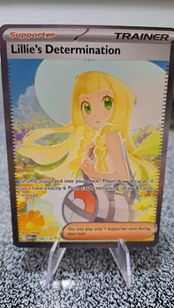 Pokemon Card Lillie's Determination 184/132 Mega Special Illustration Rare Mint - Image 1