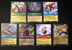 Disney Lorcana TCG - 7 Card Lot (Maui, Goofy, Rapunzel, Etc) - Image 1