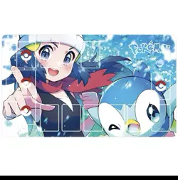 Dawn Piplup Pokemon Playmat With Zones Trading Card Game Play Mat Custom - Image 1