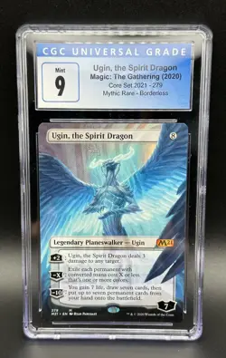2021 Magic the Gathering Ugin, the Spirit Dragon - Borderless Core Set CGC 9 - Image 1