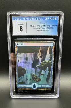 2020 MTG Island FOIL FULL ART Zendikar Rising 269 CGC 8 - Image 1