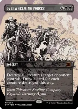 1x Overwhelming Forces - Textured Foil NM-Mint, English Outlaws of Thunder Junct - Image 1
