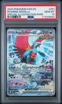 2023 POKEMON PAR EN-PARADOX RIFT #251 ROARING MOON EX PSA 10 - Image 1