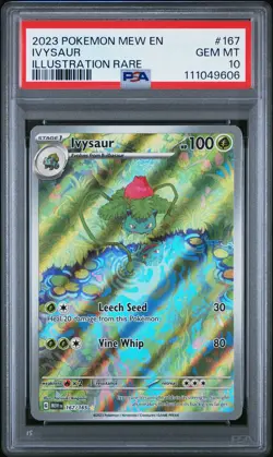 2023 POKEMON MEW EN-151 ILLUSTRATION RARE #167 IVYSAUR PSA 10 - Image 1