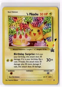 Pokemon ______'s Pikachu 24/53 Celebrations: Classic Collection NM - Image 1