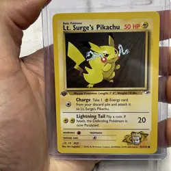 Pokemon 1st Edition Lt. Surge’s Pikachu 81/132 - Gym Heroes - NM Near Mint Vtg - Image 1