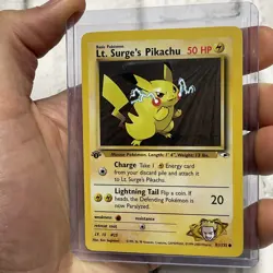 Pokemon 1st Edition Lt. Surge’s Pikachu 81/132 - Gym Heroes - NM Near Mint Vtg - Image 2