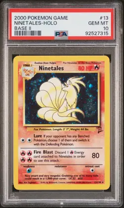 2000 POKEMON GAME BASE II #13 NINETALES-HOLO PSA 10 - Image 1