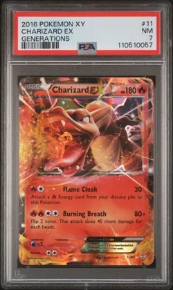 2016 Pokemon XY Charizard EX 11 PSA 7 NM Generations - Image 1