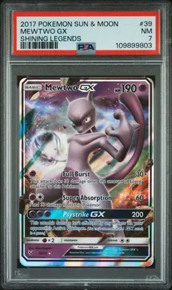 2017 Pokemon Shining Legends Mewtwo Holo #39/73 PSA 7 - Image 1