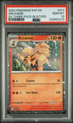 2023 POKEMON SVP EN-SV BLACK STAR PROMO #011 ARCANINE PSA 10 - Image 1