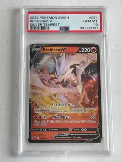 GEM MINT ULTRA RARE Reshiram V HOLO! PSA 10! 2022 Pokemon Silver Tempest #024 - Image 1