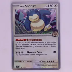 HOP'S SNORLAX - 117/159 - JOURNEY TOGETHER JTG POKEMON HOLO RARE - NM - Image 1