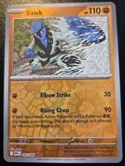 Sawk 049/086 Reverse Holo Uncommon Scarlet & Violet: White Flare Pokemon TCG - Image 1