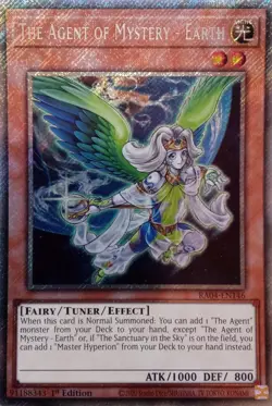 RA04-EN146 THE AGENT OF MYSTERY - EARTH PLATINUM SECRET RARE 1ST ED YuGiOh CARD - Image 1