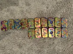Pokemon 151 Complete Set Of 16 Tins Collection With Art Cards And Coins NO PACKS - Image 1