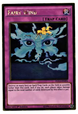 Yu-Gi-Oh Card: Fairy Wind PGL3-EN094 GOLD RARE 1st Edition! EX - Image 1