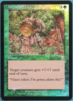 Might of Oaks FOIL 7th Edition HEAVILY PLD Green Rare CARD (322433) ABUGames - Image 1