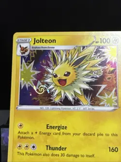 Pokemon Card Jolteon SWSH094 SWSH Black Star Promo Holo HD Swirl Near Mint - Image 3