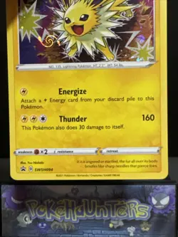 Pokemon Card Jolteon SWSH094 SWSH Black Star Promo Holo HD Swirl Near Mint - Image 4
