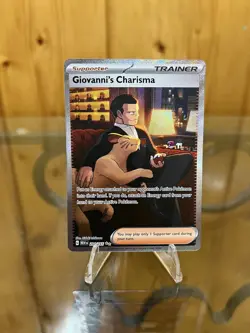 Pokemon TCG Giovanni's Charisma Holo Card 204/165 Special Illustration Rare - Image 1