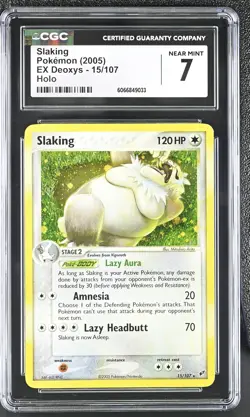 CGC 7 Slaking 2005 EX Deoxys 15/107 Holo Pokemon Card - Image 1