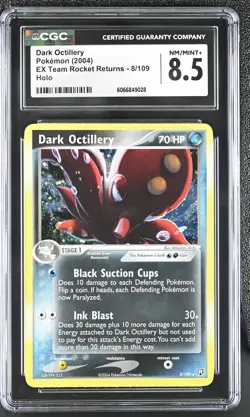 CGC 8.5 Dark Octillery 2004 EX Team Rocket Returns 8/109 Holo Pokemon Card - Image 1