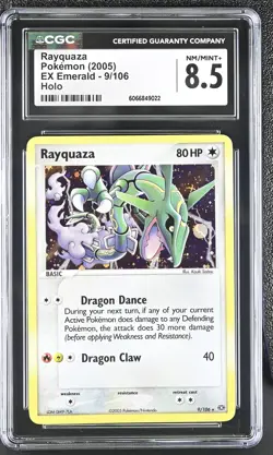 CGC 8.5 Rayquaza 2005 EX Emerald 9/106 Holo Pokemon Card - Image 1