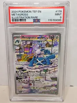PSA 9 Metagross 178/162 Temporal Forces Illustration Rare Pokemon Card MINT - Image 1