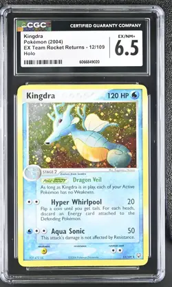 CGC 6.5 Kingdra 2004 EX Team Rocket Returns 12/109 Holo Pokemon Card - Image 1