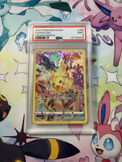 Pokemon Pikachu TCG Card Crown Zenith Secret Rare 160/159 PSA 9 - Image 1