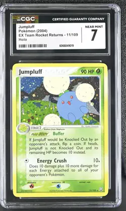 CGC 7 Jumpluff 2004 EX Team Rocket Returns 11/109 Holo Pokemon Card - Image 1