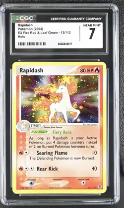 CGC 7 Rapidash 2004 EX Fire Red & Leaf Green 13/112 Holo Pokemon Card - Image 1