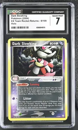 CGC 7 Dark Slowking 2004 EX Team Rocket Returns 9/109 Holo Pokemon Card - Image 1