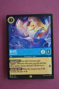 Alice Growing Girl 137/204 [non foil] card, Disney Lorcana Rise Of The Floodborn - Image 1