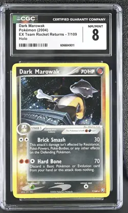 CGC 8 Dark Marowak 2004 EX Team Rocket Returns 7/109 Holo Pokemon Card - Image 1