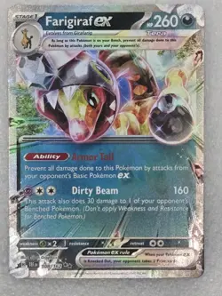 Pokemon Temporal Forces Double Rare Holo Card Farigiraf EX 108/162 NM Condition - Image 1