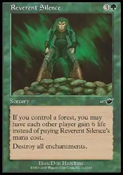 Reverent Silence - Medium Play MTG Nemesis - Image 1