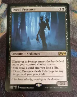 MTG Dread Presence Core Set 2020 Regular MP Moderate Play - Image 1