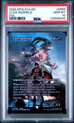 2025 MTG FINAL FANTASY: THROUGH THE AGES FOIL #0059 CLIVE ROSFIELD PSA 10 - Image 1