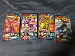 Pokemon Sword & Shield Battle Styles 4 Booster Pack Art Set - Image 1