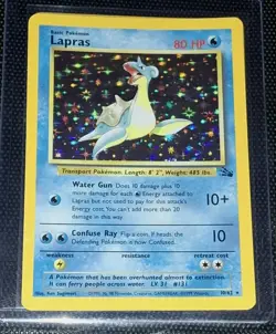 1999 Wizards Lapras 10/62 - Fossil Set - Holo Rare - WOTC Pokemon TCG- - Image 1