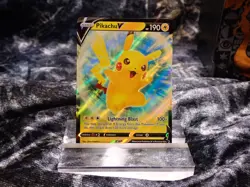 Pokemon TCG Pikachu V SWSH Black Star Promos SWSH198 Holo Promo - Image 1